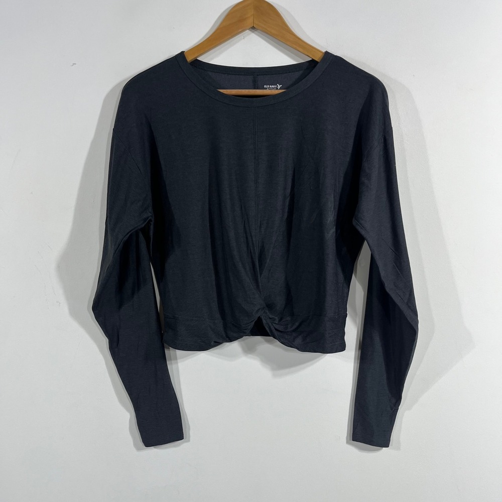 Old Navy Active Sporty Cloud 94 Soft Twist Front Top Gray Women Small Workout